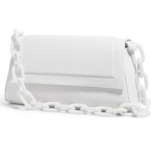 House of Want faux leather white plastic chain bag